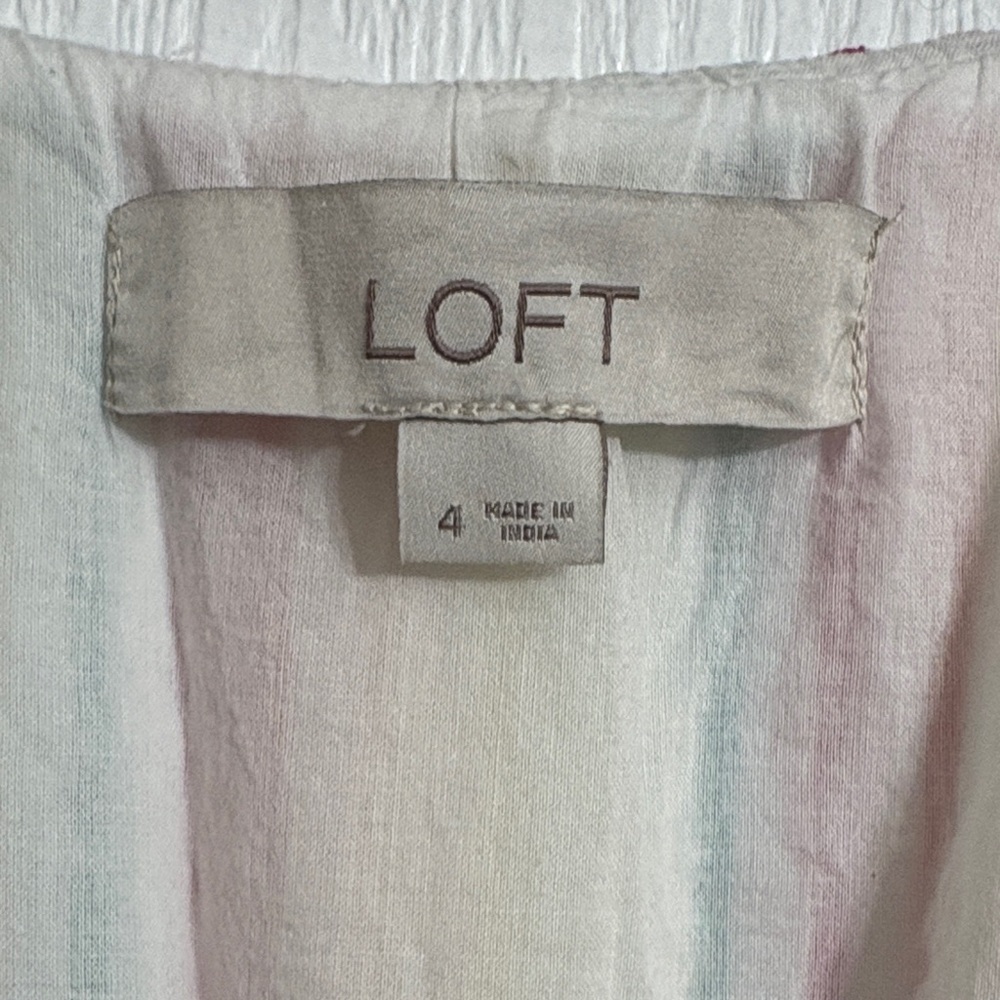Loft Striped Multicolor Button-Down Dress - Picture 3 of 4